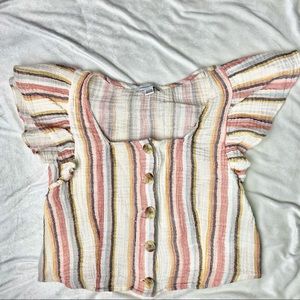 American Eagle Flutter Sleeve Top